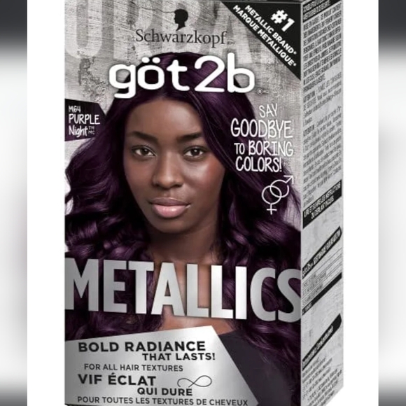 Got2b Metallics Permanent Hair Color, M64 Purple Night Charcoal - Picture 7 of 10